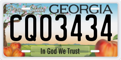 GA license plate CQO3434