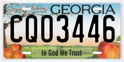 GA license plate CQO3446