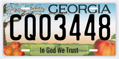 GA license plate CQO3448