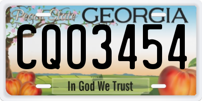 GA license plate CQO3454