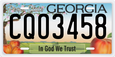 GA license plate CQO3458