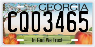GA license plate CQO3465