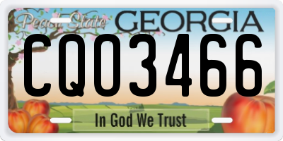 GA license plate CQO3466