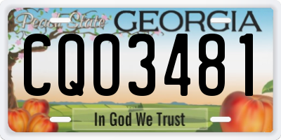 GA license plate CQO3481