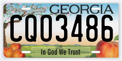GA license plate CQO3486