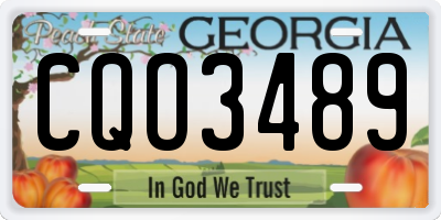 GA license plate CQO3489