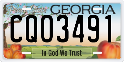 GA license plate CQO3491