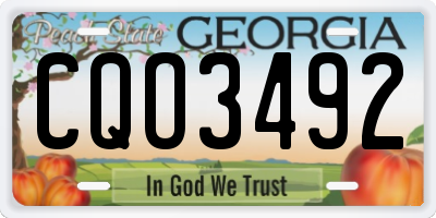 GA license plate CQO3492