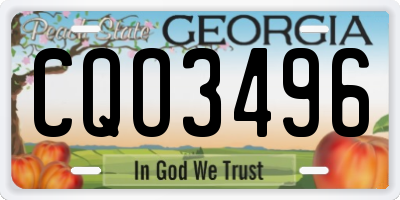 GA license plate CQO3496