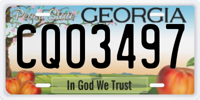 GA license plate CQO3497