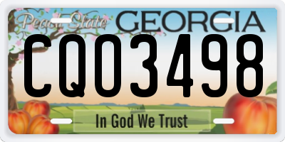 GA license plate CQO3498
