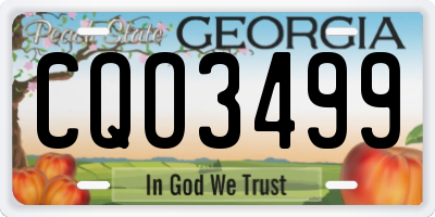 GA license plate CQO3499