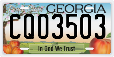 GA license plate CQO3503