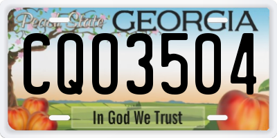 GA license plate CQO3504
