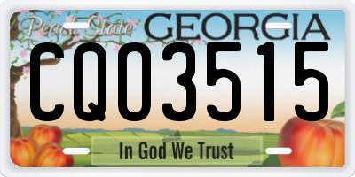 GA license plate CQO3515