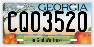 GA license plate CQO3520