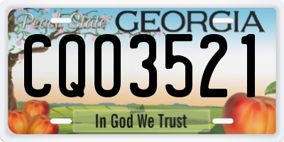 GA license plate CQO3521