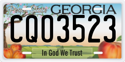 GA license plate CQO3523