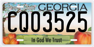 GA license plate CQO3525