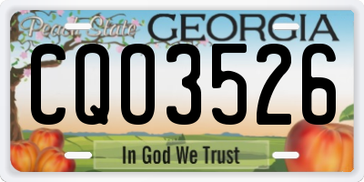 GA license plate CQO3526