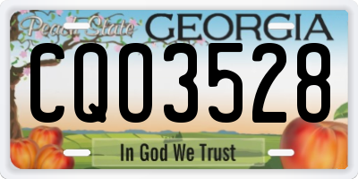 GA license plate CQO3528