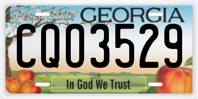 GA license plate CQO3529
