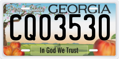 GA license plate CQO3530