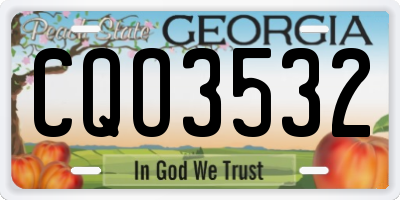 GA license plate CQO3532