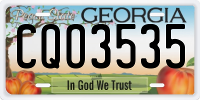 GA license plate CQO3535