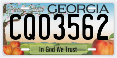 GA license plate CQO3562