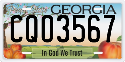 GA license plate CQO3567