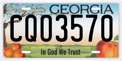 GA license plate CQO3570