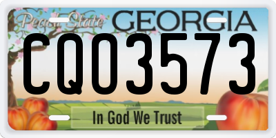 GA license plate CQO3573