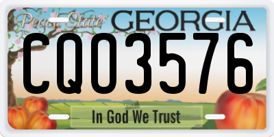 GA license plate CQO3576