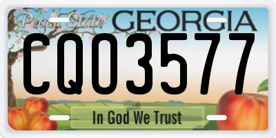 GA license plate CQO3577