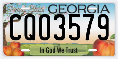 GA license plate CQO3579