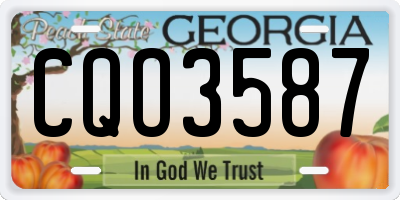 GA license plate CQO3587