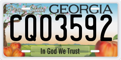 GA license plate CQO3592