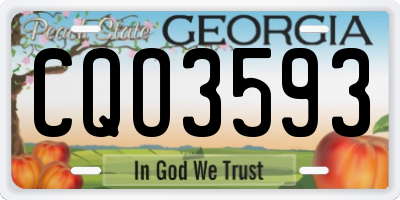 GA license plate CQO3593