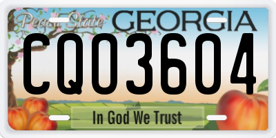GA license plate CQO3604