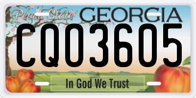 GA license plate CQO3605