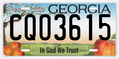 GA license plate CQO3615