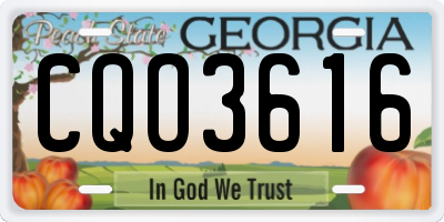 GA license plate CQO3616
