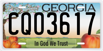 GA license plate CQO3617
