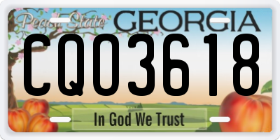 GA license plate CQO3618