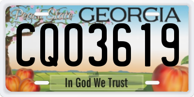 GA license plate CQO3619