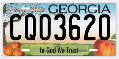 GA license plate CQO3620