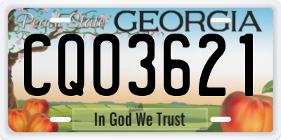 GA license plate CQO3621