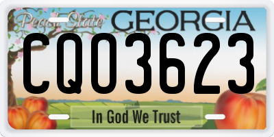GA license plate CQO3623