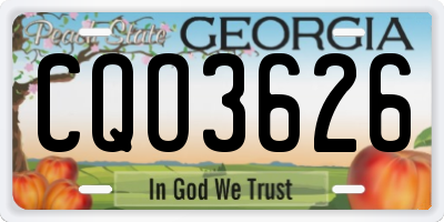 GA license plate CQO3626